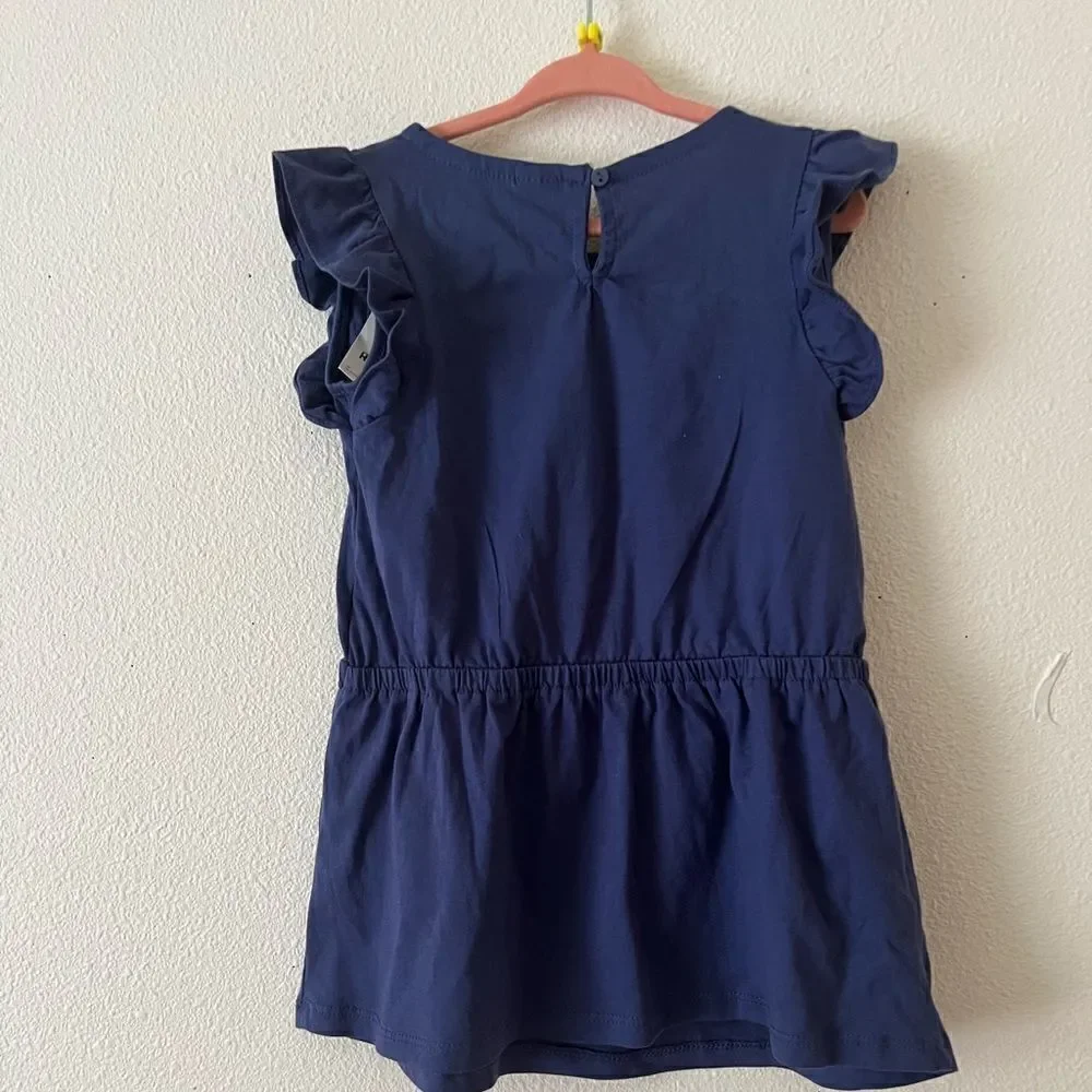 Oshkosh B’gosh Girls Size 4 Blue Tunic Top Embroidered Flowers